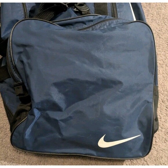 Vintage Y2K Nike Big Swoosh Logo Extra Large 32" Blue Duffle Bag - Picture 3 of 11